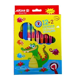 مداد شمعی 14 رنگ آریا