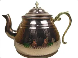 کتری روگازی 4 لیتری مسی به همراه قوری