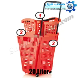 سبد خرید دستی 20 لیتری فروشگاهی در پک 4 عددی