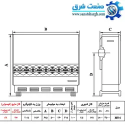 بخاری گازسوز نیک کالا مدل سحر MN-6