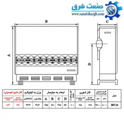 بخاری گازی هوشمند نیک کالا مدل 1200 مرجان