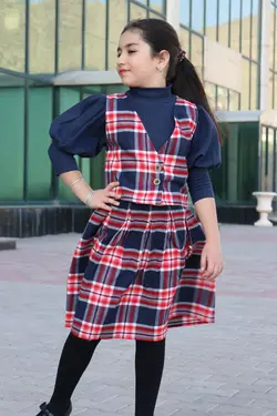 ست بلوز و دامن و جلیقه دخترانه کد65