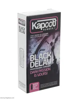 کاندوم تاخیری کاپوت مدل Black Delay بسته 12 عددی