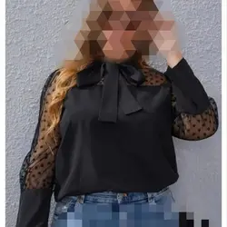 شومیز زنانه مجلسی کراواتی آستین تور جنس کرپ کش رنگ مشکی فری سایز اندازه ها قبل از ثبت سفارش حتماً چک شود ممنون