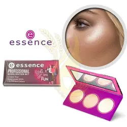 پالت رژ ګونه و هایلایتر سه تایی اسنسEssence Professioal