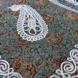 رومیزی و روپشتی ترمه نوار دوزی شده