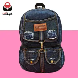 کوله پشتی جین لی مدرسه ای رنگ سورمه ای جیب دار شیک و جادار اسپورت مدل زاپدار با قیمت ویژه جدید