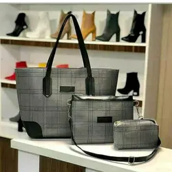 کیف زنانه سه تیکه جنس خارجی درجه یک و عالی و شیک کیف زنانه کیف دستی کیف آرایشی کیف دوشی جدید