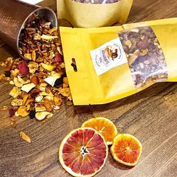 گرانولا رژیمی بدون شکر و روغن کاملا سالم و صد در صد رژیمی مخلوط میوه خشک بر پایه ی جوی دوسر پرک پاکتی 200 گرمی