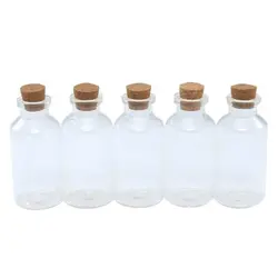 بطری ویال بسته 5 عددی به همراه درب چوب پنبه