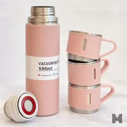 فلاسک مدل کادویی VACUUM FLASK SET گنجایش 0.5 لیتر به همراه 2 لیوان به قیمت عمده