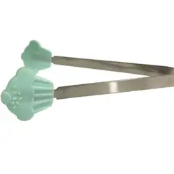 انبر یخ استیل در دو طرح کاپ کیک یا بستنی و صدف سر سیلیکون مخصوص یخ قند خرما