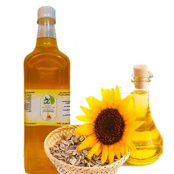 2 لیتر روغن آفتابگردان چهل چای تهیه شده از تخمه آفتابگردان به روش پرس سرد