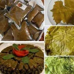 برگ مو شوربصورت وکیوم بدون پرتی وپارگی محصول امسال قیمت درج شده برای وکیوم است