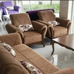 مبل اسکارلت 7نفره چوب و پارچه دلخواه مشتری مبلمان بروز