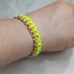 دستبند اسپرت دو رنگ مکرومه بافت دستبند خاص اکسسوری شیک زیبابافت ست ساعت و لباس