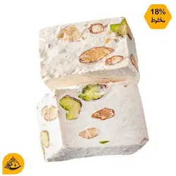 گز لقمه ای 18 درصد پسته و بادام شاهکار-400گرم