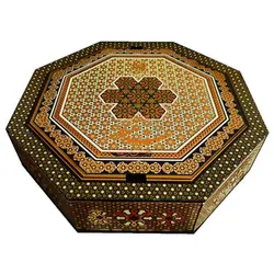 گز لقمه ای 42 درصد پسته انگبینی با جعبه خاتم شاهکار-300گرم