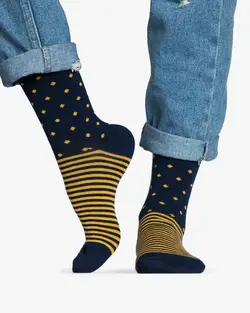 جوراب ساق بلند نخی طرح دار