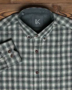 پیراهن پشمی آستین بلند چهارخانه مردانه