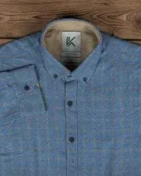 پیراهن پشمی چهارخانه مردانه آستین بلند