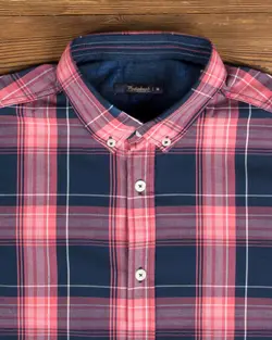 پیراهن نخی چهارخانه مردانه (پوپلین)