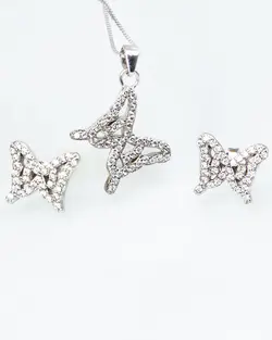 نیم ست مدل پروانه نقره