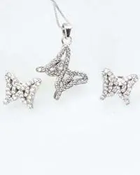 نیم ست مدل پروانه نقره