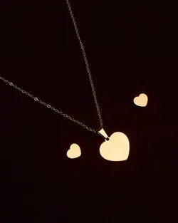 نیم ست طرح قلب طلایی