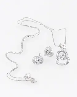 نیم ست مدل قلب نقره