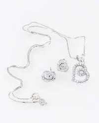 نیم ست مدل قلب نقره