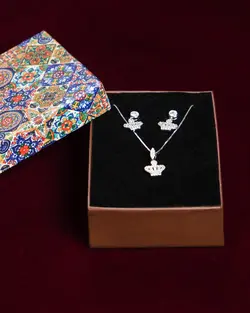 نیم ست زنانه طرح تاج نقره