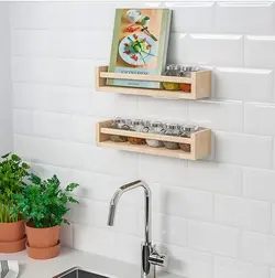 شلف دیواری چوبی ایکیا مدل BEKVAM کد 2241