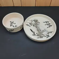 بانکه سرامیکی دست ساز طرح برگ کد 840 مجموعه 3 عددی
