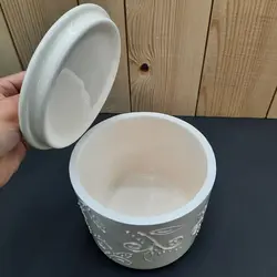 بانکه سرامیکی دست ساز مدل برگ برجسته کد 838 مجموعه 3 عددی