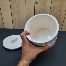 بانکه سرامیکی دست ساز مدل برگ برجسته کد 838 مجموعه 3 عددی