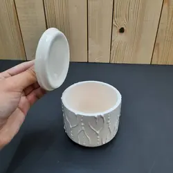 بانکه سرامیکی دست ساز مدل برگ برجسته کد 838 مجموعه 3 عددی