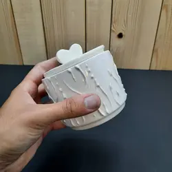 بانکه سرامیکی دست ساز مدل برگ برجسته کد 838 مجموعه 3 عددی