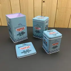 بانکه فلزی مکعب طرح COFFEE کد ۵۱۹