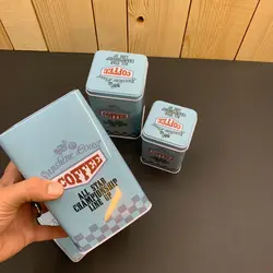 بانکه فلزی مکعب طرح COFFEE کد ۵۱۹