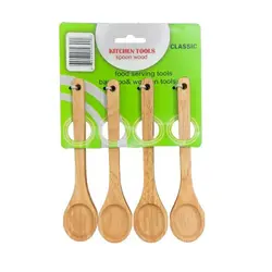 قاشق مربا خوری چوبی کلاسیک سایز بزرگ کد 2034 بسته 4 عددی