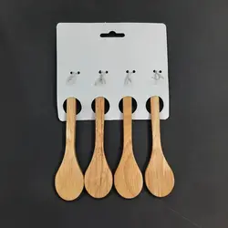 قاشق مربا خوری چوبی کلاسیک سایز بزرگ کد 2034 بسته 4 عددی