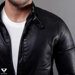 کاپشن چرم یقه دکمه cch110