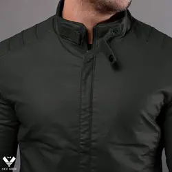 کاپشن چرم یقه دکمه cch110