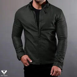 کاپشن چرم یقه دکمه cch110