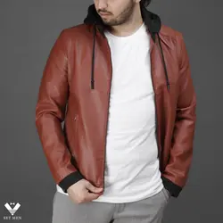 کاپشن چرم FLSZ کلاه دار ckch100