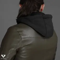 کاپشن چرم FLSZ کلاه دار ckch100