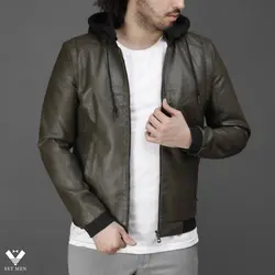 کاپشن چرم FLSZ کلاه دار ckch100