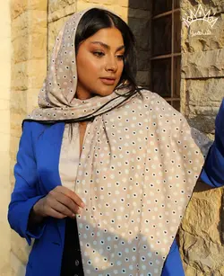 روسری کرپ طرح توپ توپی قلبی کد 8-799