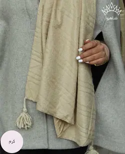 شال مخمل پلیسه منگوله ماکارونی